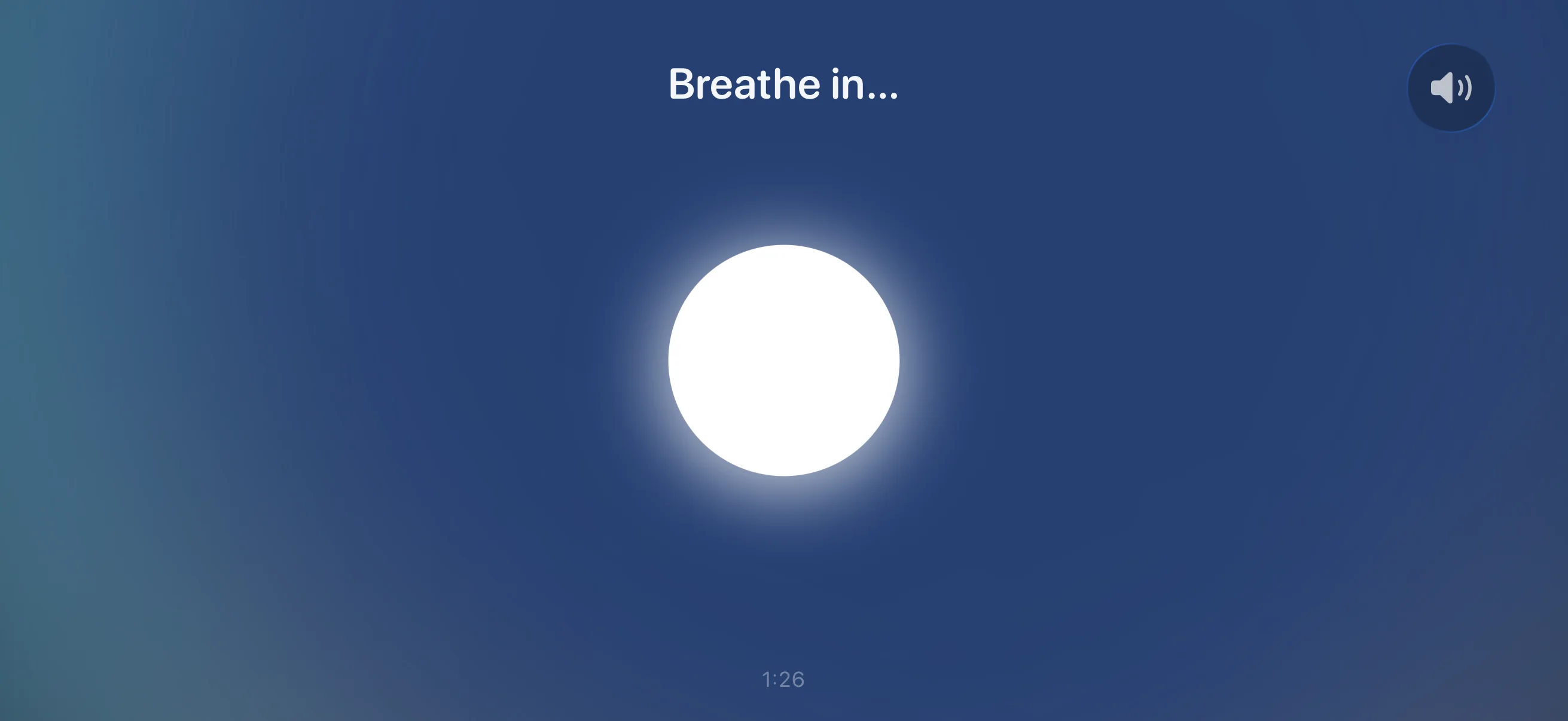 A glowing guide that paces each inhale and exhale