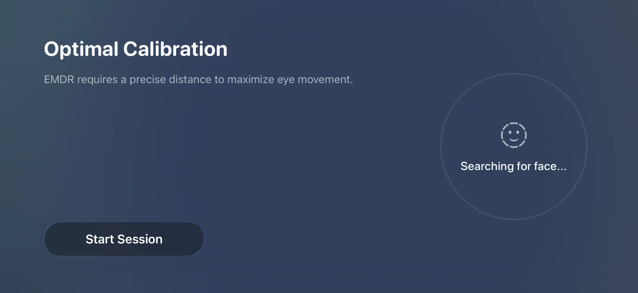 Checking the distance between your face and iPhone before a session
